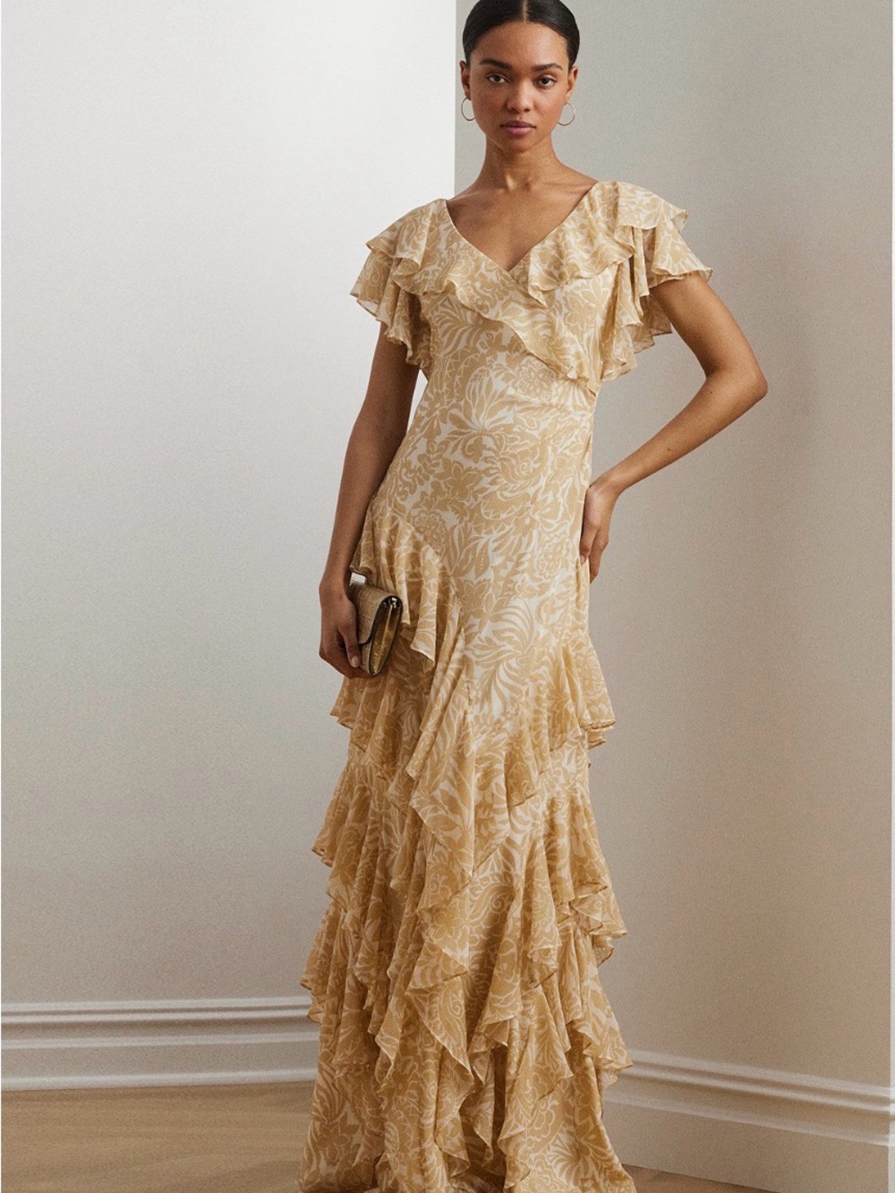 Ralph Lauren Georgette Ruffle Dress